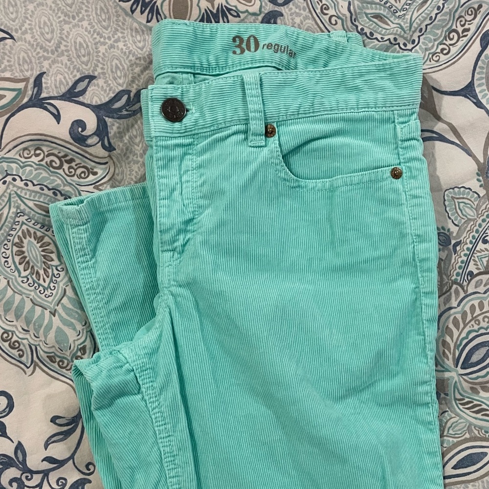 Classic Matchstick JCrew Mint Corduroy Pants